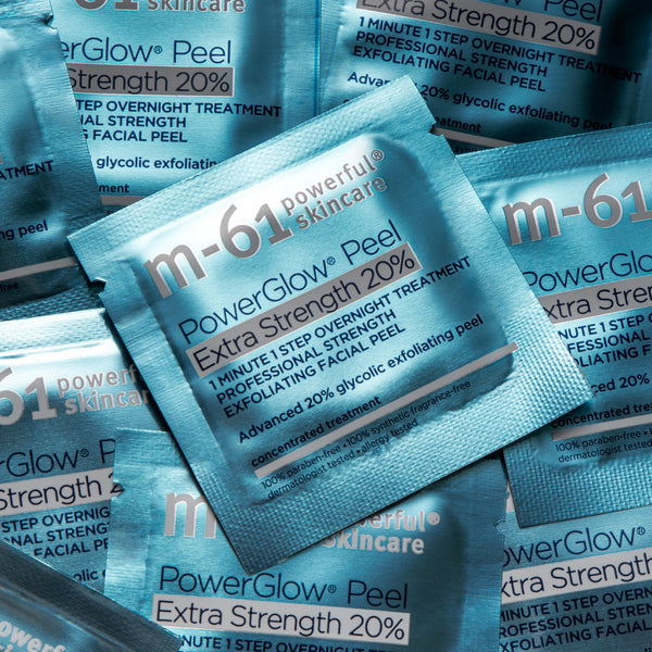 M-61 PowerGlow Peel 1 Minute 1 Step offers Exfoliating 100 Facial Peel Packets Boxed