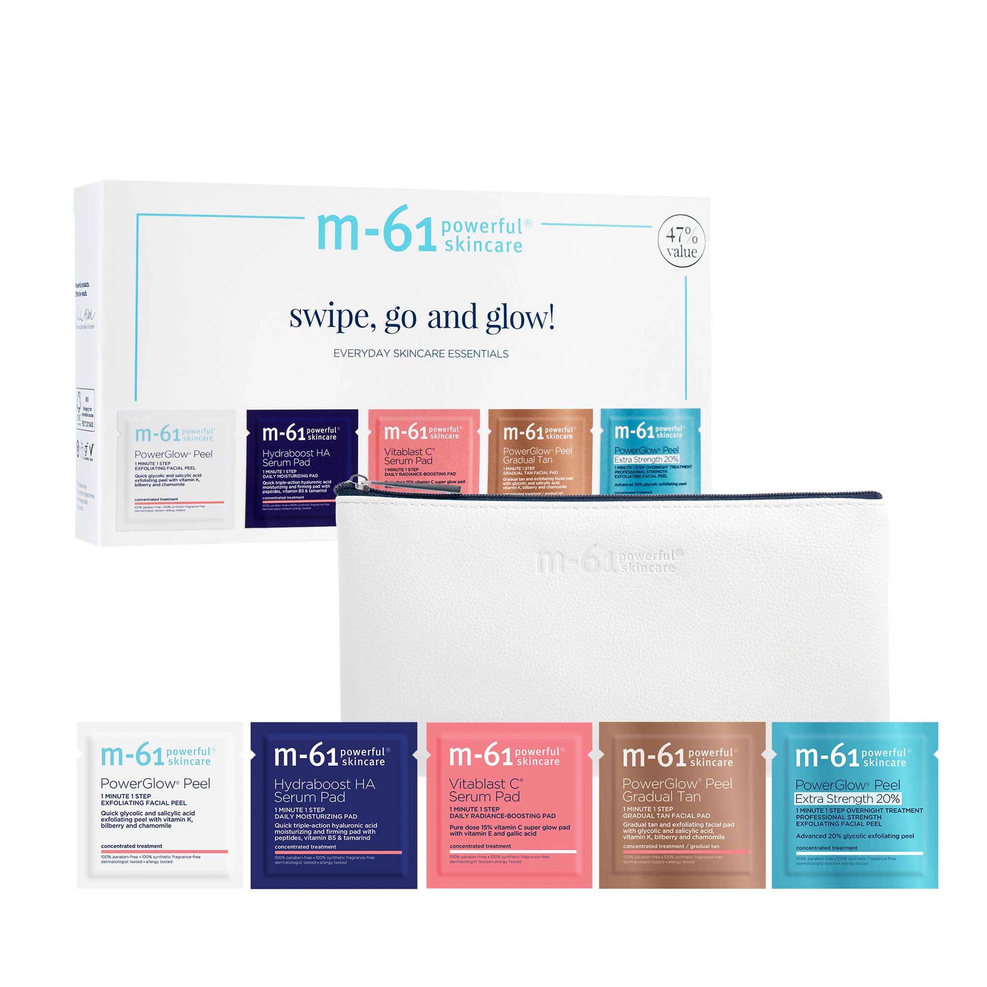 Swipe, Go and Glow! Skincare Set – m-61 powerful skincare